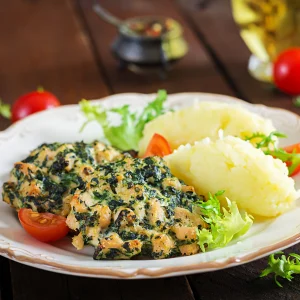 Cornmeal with Herring and Spinach  (Mayi Moulen ak Aranso)